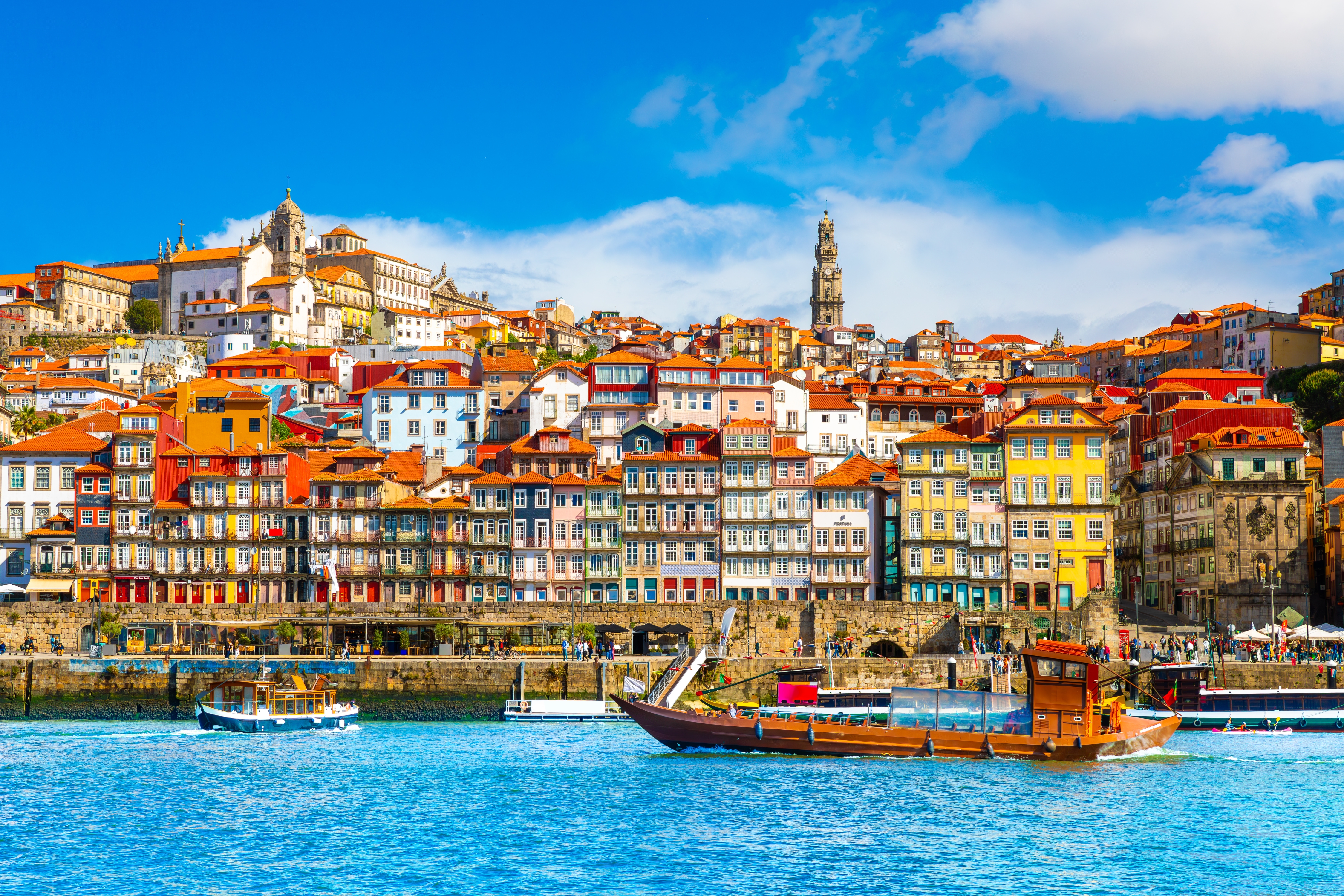 Colourful houses on the River Douro in Portugal