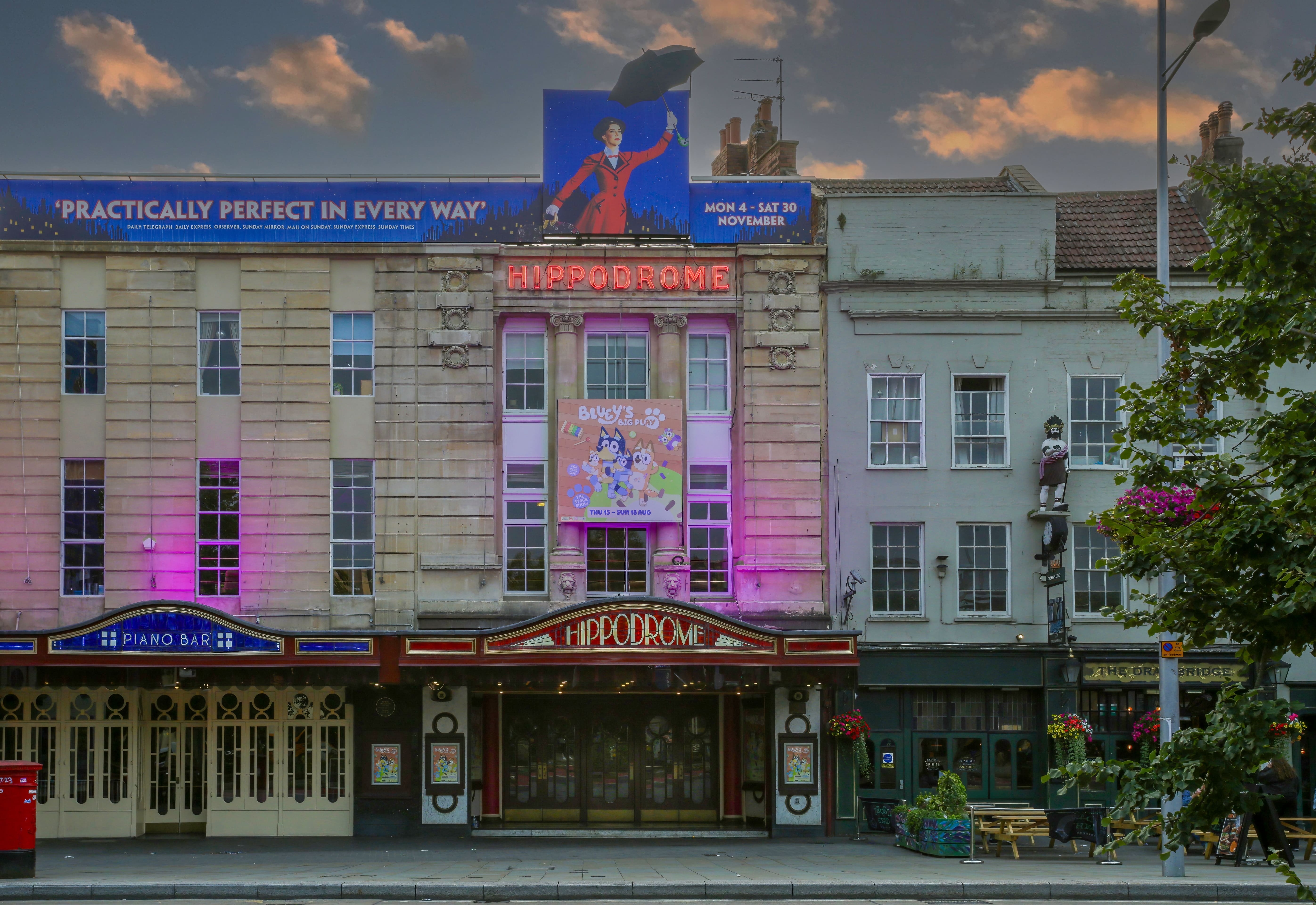 Exterior of the Hippodrome in Bristol, England