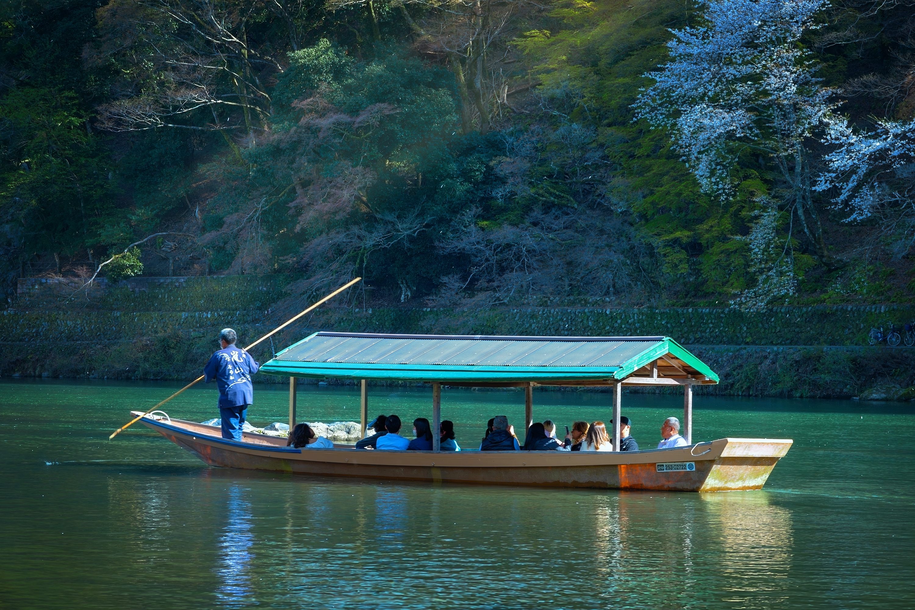 Traditional boat on Oi River, Kyoto, JApan