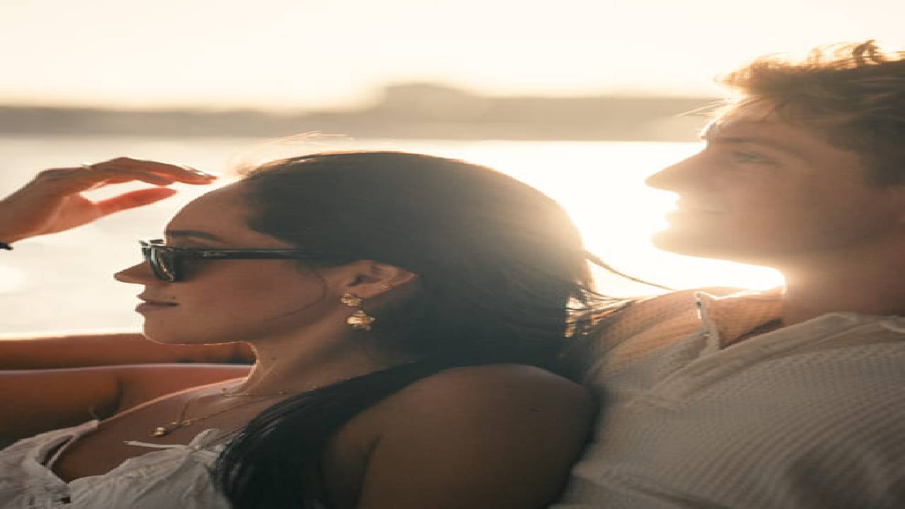 Sunset on a catamaran