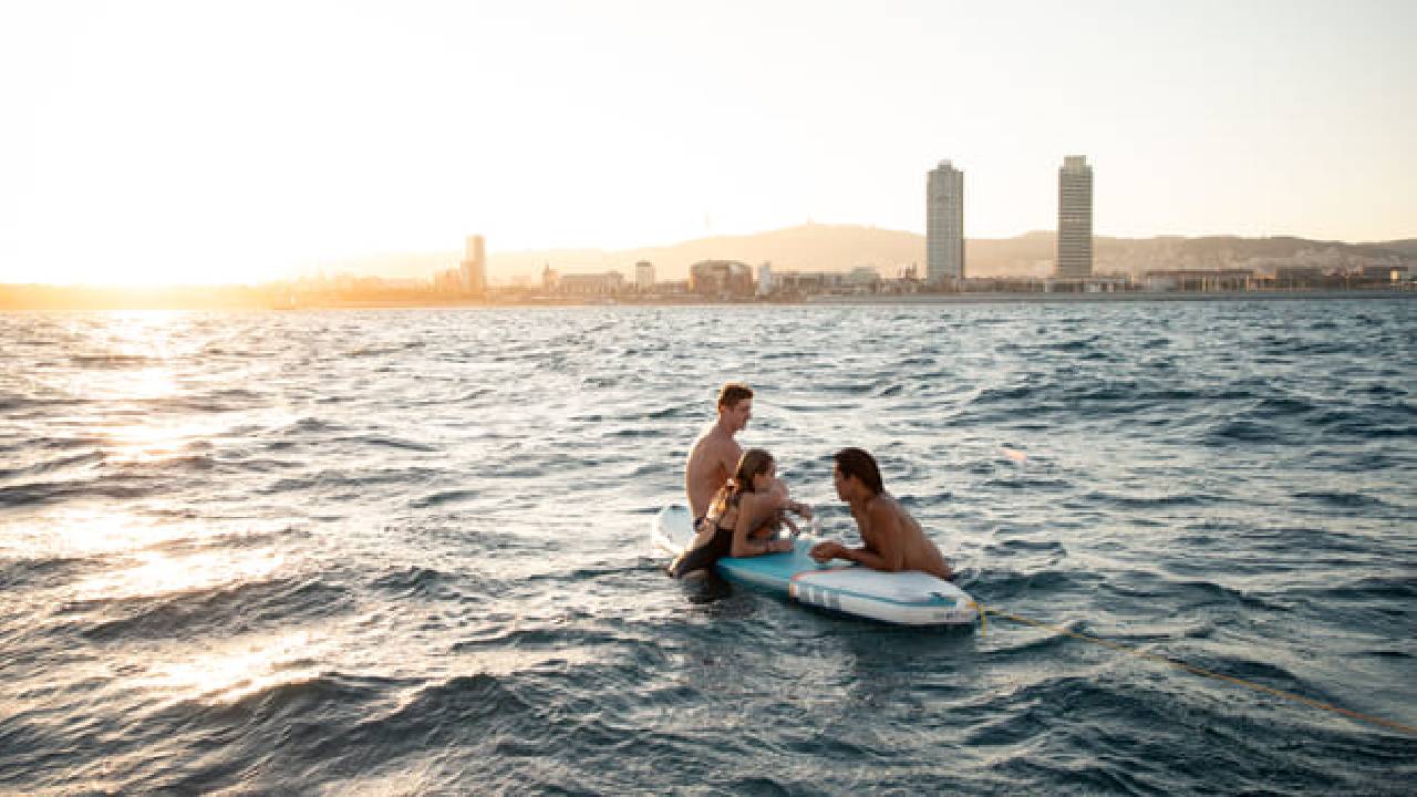 Sunset on a catamaran