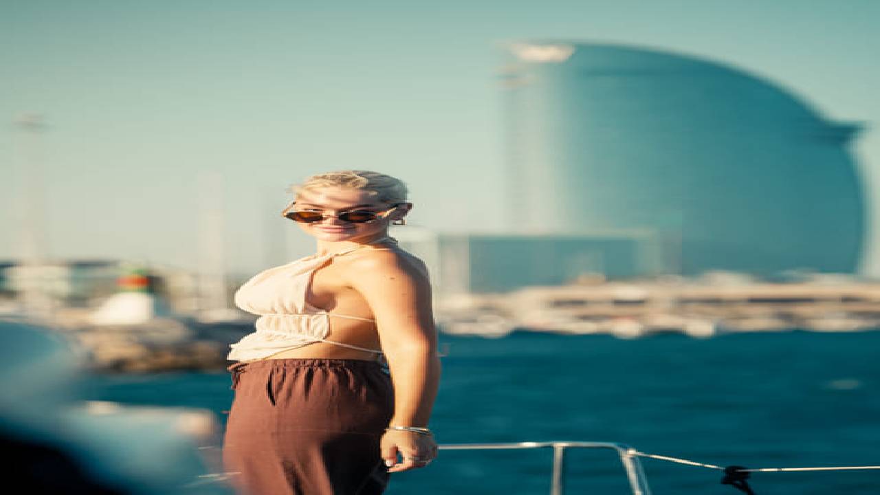 Sunset on a catamaran