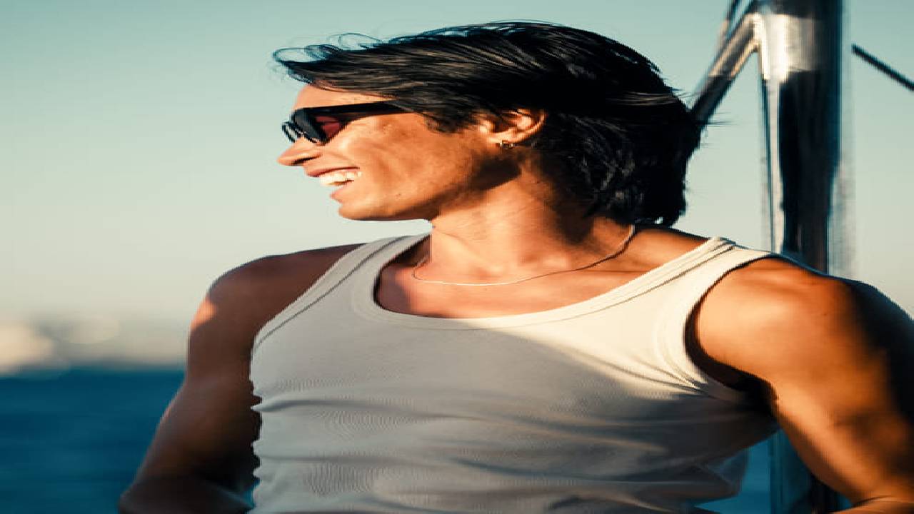 Sunset on a catamaran