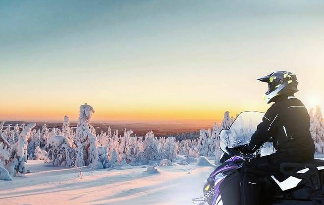 Taste of electric snowmobiling safari, Rovaniemi